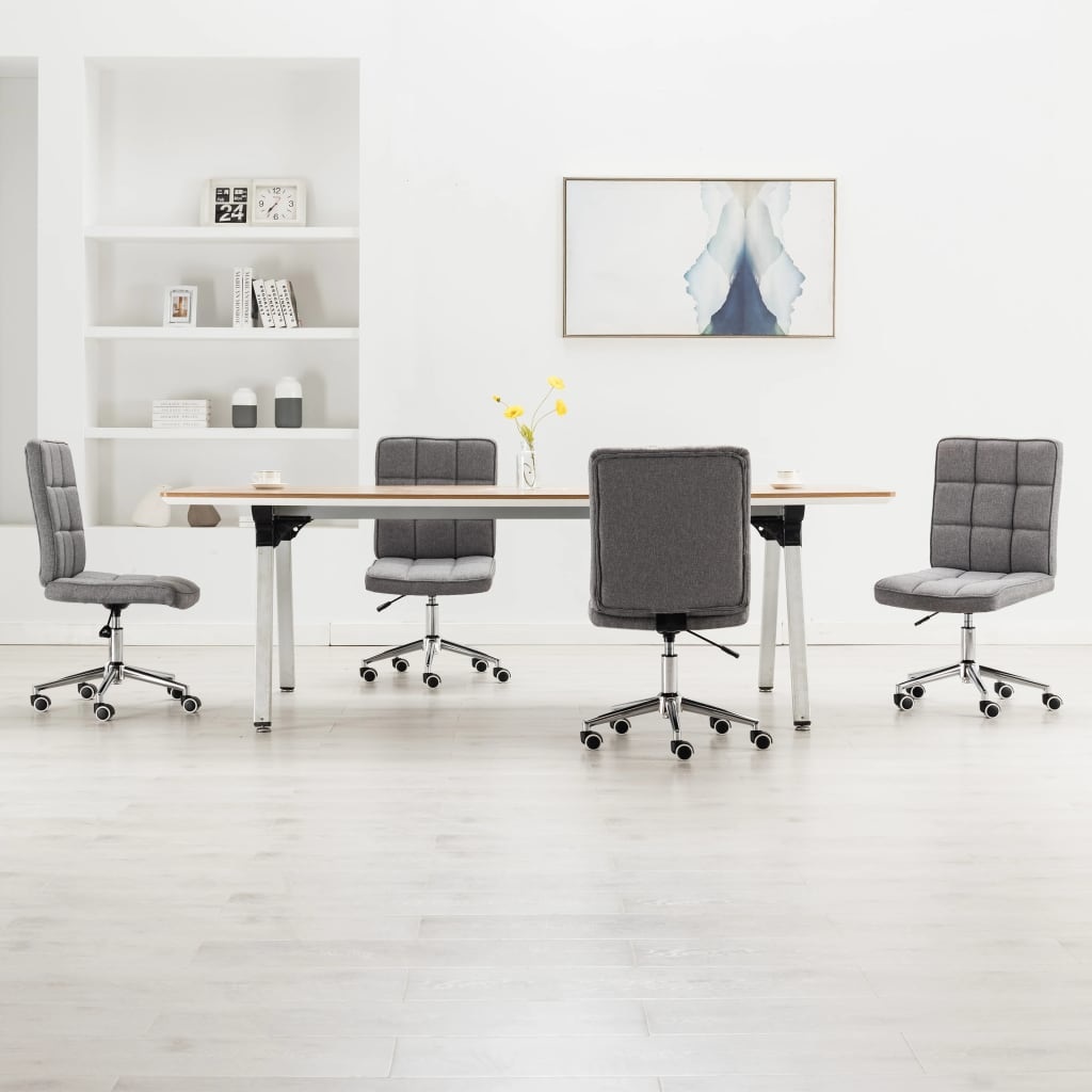 VidaXL Eetkamerstoelen 4 st stof lichtgrijs