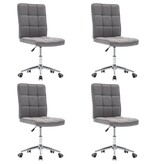 VidaXL Eetkamerstoelen 4 st stof lichtgrijs