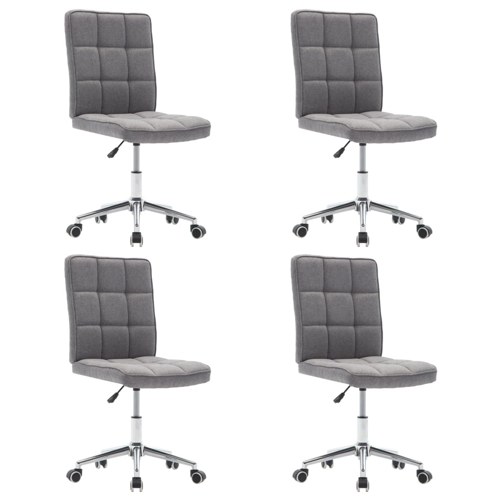 VidaXL Eetkamerstoelen 4 st stof lichtgrijs