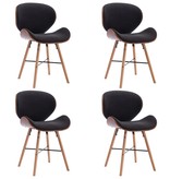 VidaXL Eetkamerstoelen 4 st stof en gebogen hout donkergrijs