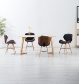 VidaXL Eetkamerstoelen 4 st stof en gebogen hout donkergrijs