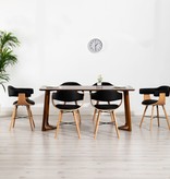 VidaXL Eetkamerstoelen 6 st kunstleer en gebogen hout zwart
