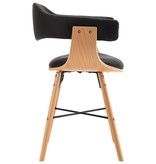 vidaXL Eetkamerstoelen 6 st kunstleer en gebogen hout zwart