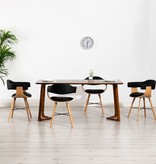 VidaXL Eetkamerstoelen 4 st kunstleer en gebogen hout zwart