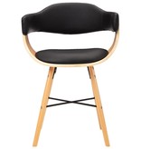 VidaXL Eetkamerstoelen 4 st kunstleer en gebogen hout zwart