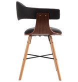 vidaXL Eetkamerstoelen 4 st kunstleer en gebogen hout zwart