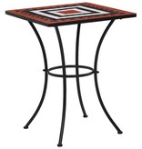 VidaXL 3-delige Bistroset mozaïek keramische tegel terracotta en wit