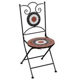 VidaXL 3-delige Bistroset mozaïek keramische tegel terracotta en wit