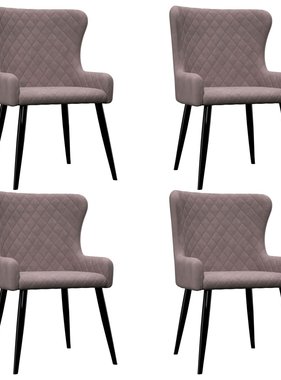 VidaXL Eetkamerstoelen 4 st fluweel roze