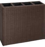 VidaXL Plantenbak verhoogd met 4 potten 2 st poly rattan bruin