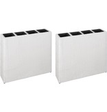 VidaXL Plantenbak verhoogd met 4 potten 2 st poly rattan wit