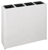 vidaXL Plantenbak verhoogd met 4 potten 2 st poly rattan wit