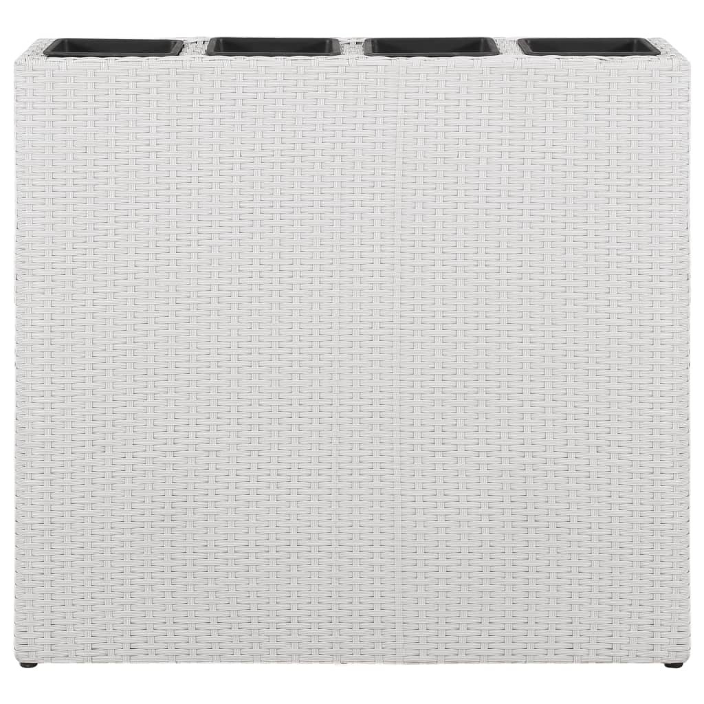 VidaXL Plantenbak verhoogd met 4 potten 2 st poly rattan wit