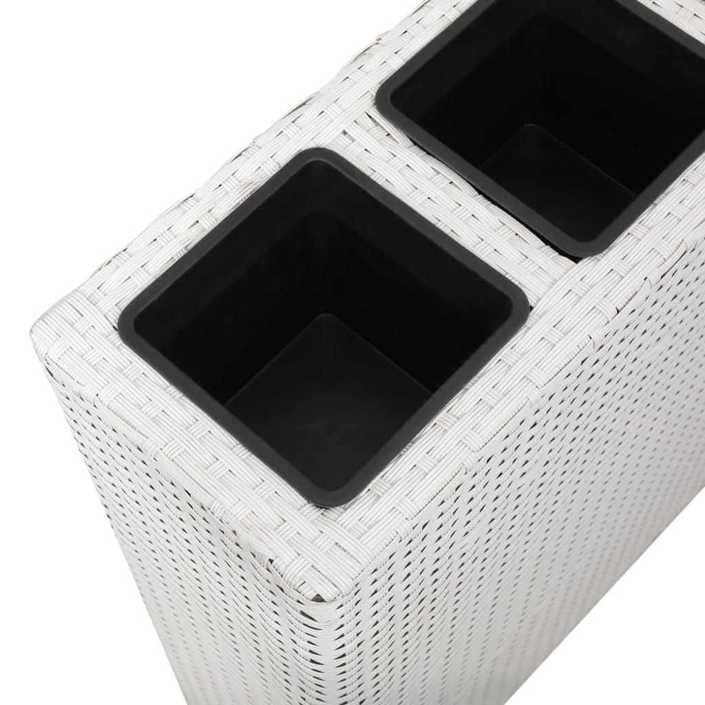 VidaXL Plantenbak verhoogd met 4 potten 2 st poly rattan wit