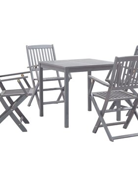 VidaXL 5-delige Tuinset massief acaciahout grijs