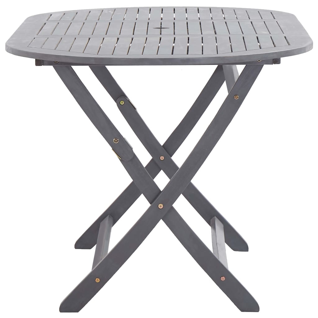 VidaXL 9-delige Tuinset massief acaciahout grijs