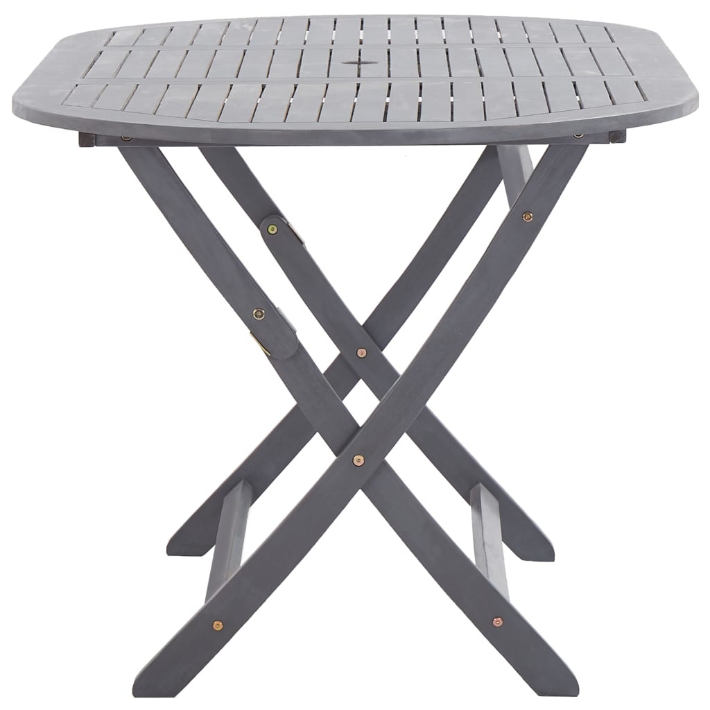 VidaXL 7-delige Tuinset massief acaciahout grijs