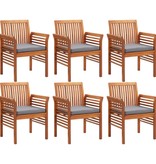 VidaXL 7-delige Tuinset met kussens massief acaciahout