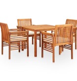 VidaXL 5-delige Tuinset met kussens massief acaciahout