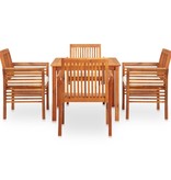 VidaXL 5-delige Tuinset met kussens massief acaciahout