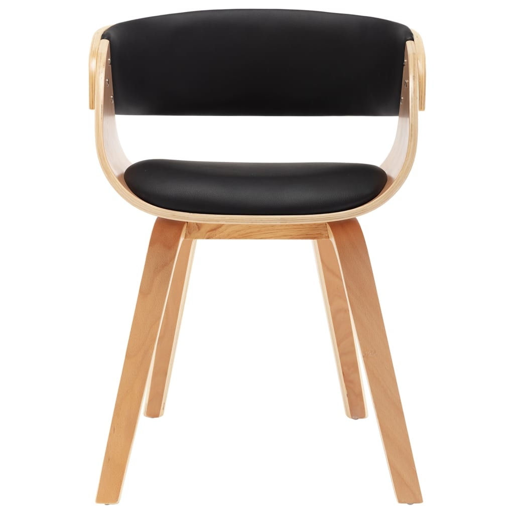 vidaXL Eetkamerstoelen 6 st gebogen hout en kunstleer zwart