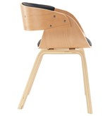 vidaXL Eetkamerstoelen 6 st gebogen hout en kunstleer zwart