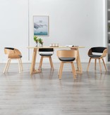 vidaXL Eetkamerstoelen 4 st gebogen hout en kunstleer zwart