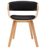 VidaXL Eetkamerstoelen 2 st gebogen hout en kunstleer zwart