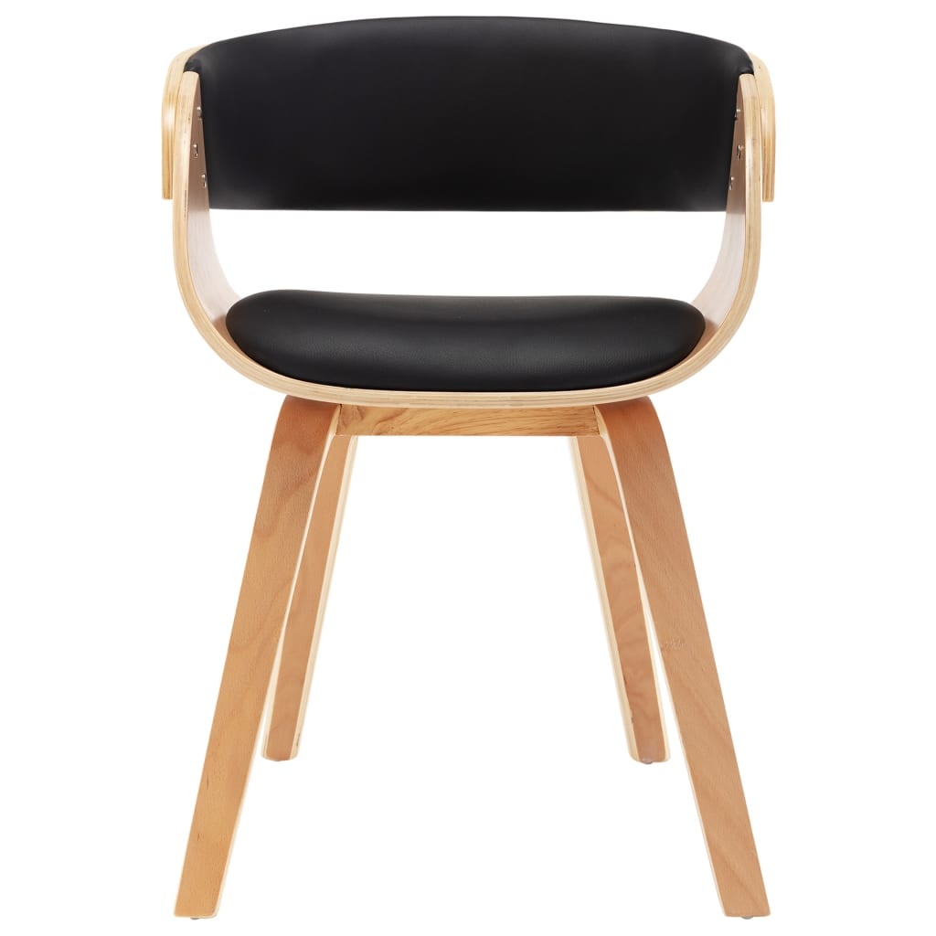 vidaXL Eetkamerstoelen 2 st gebogen hout en kunstleer zwart