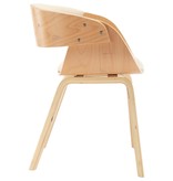 vidaXL Eetkamerstoelen 6 st gebogen hout en kunstleer crème