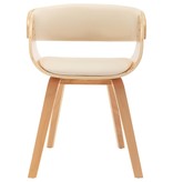 VidaXL Eetkamerstoelen 4 st gebogen hout en kunstleer crème
