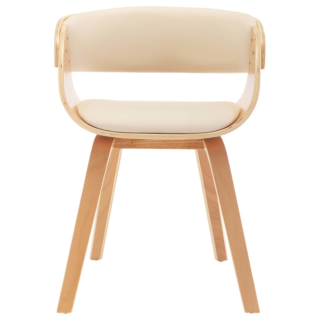 VidaXL Eetkamerstoelen 4 st gebogen hout en kunstleer crème