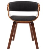 VidaXL Eetkamerstoelen 4 st gebogen hout en stof grijs