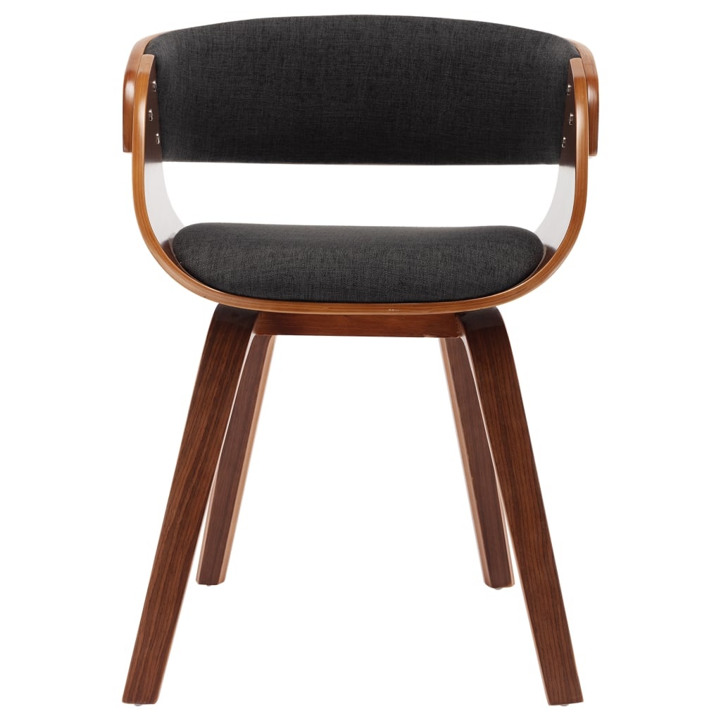 VidaXL Eetkamerstoelen 4 st gebogen hout en stof grijs