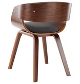 VidaXL Eetkamerstoelen 4 st gebogen hout en stof grijs