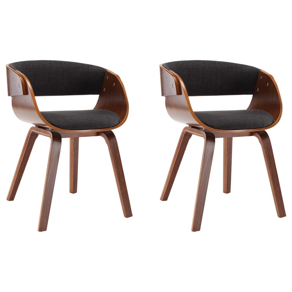 VidaXL Eetkamerstoelen 2 st met houten frame stof grijs