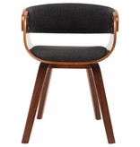 vidaXL Eetkamerstoelen 2 st met houten frame stof grijs