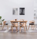 vidaXL Eetkamerstoelen 6 st gebogen hout en kunstleer zwart