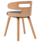 vidaXL Eetkamerstoelen 6 st gebogen hout en kunstleer zwart