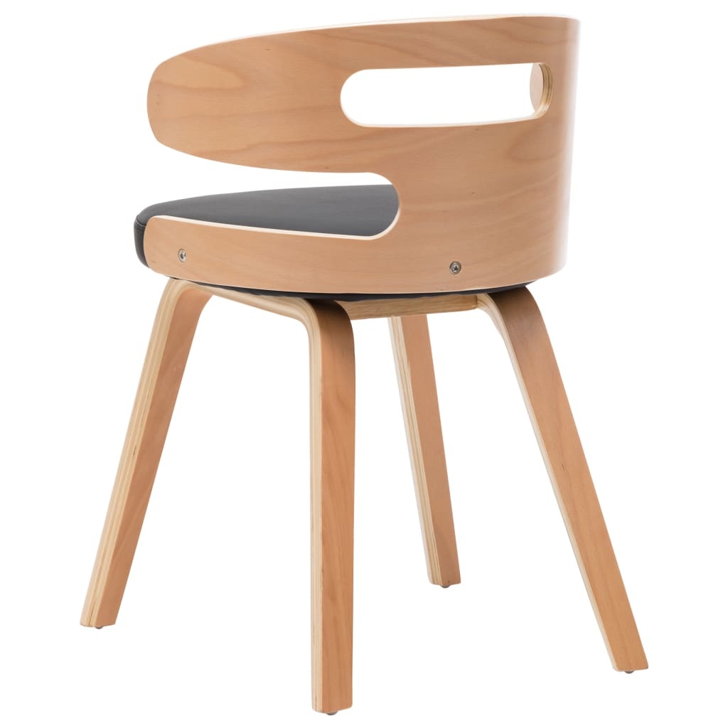 vidaXL Eetkamerstoelen 6 st gebogen hout en kunstleer zwart