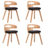 VidaXL Eetkamerstoelen 4 st gebogen hout en kunstleer zwart