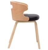 vidaXL Eetkamerstoelen 4 st gebogen hout en kunstleer zwart