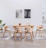 VidaXL Eetkamerstoelen 6 st gebogen hout en kunstleer crème