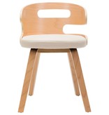 VidaXL Eetkamerstoelen 6 st gebogen hout en kunstleer crème