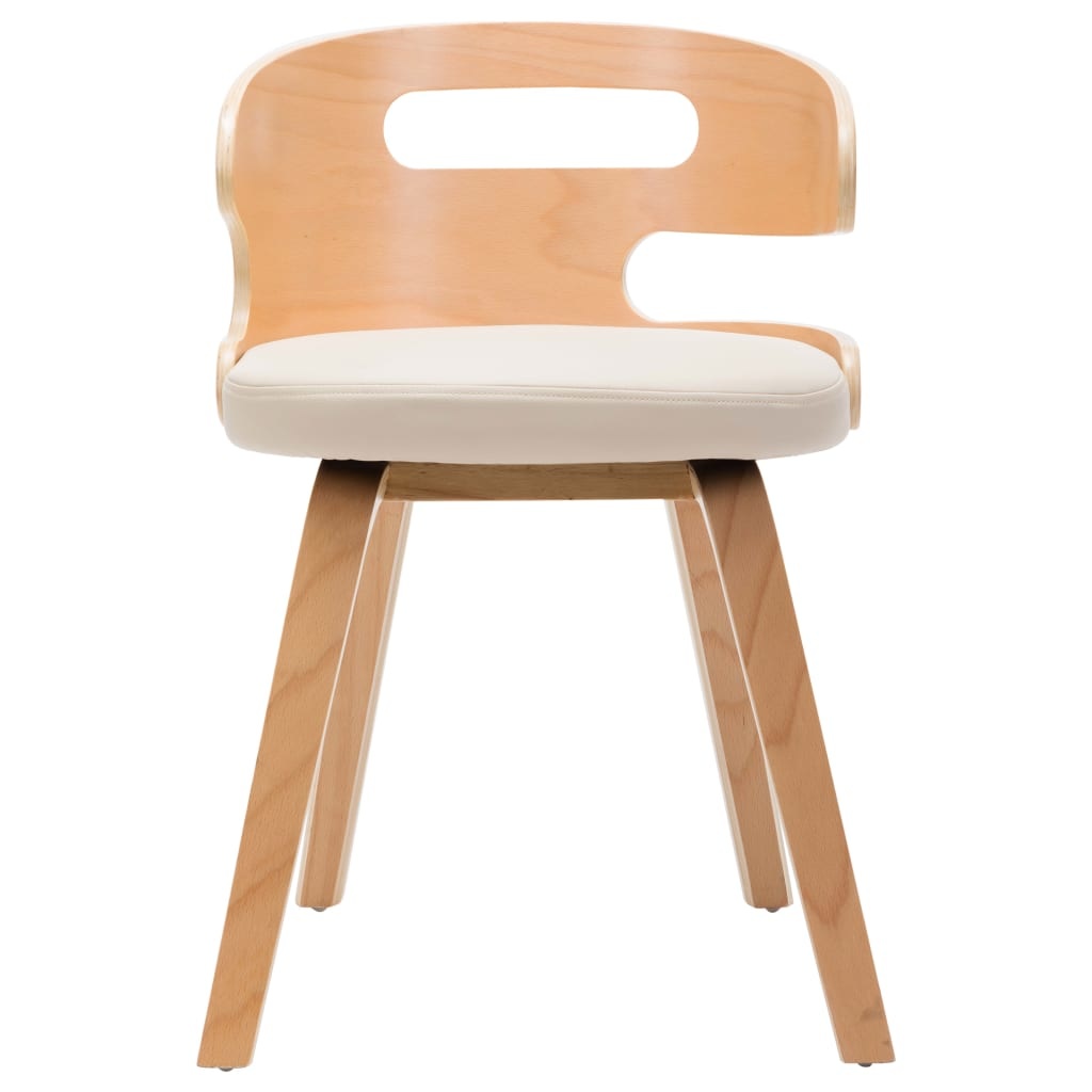 VidaXL Eetkamerstoelen 6 st gebogen hout en kunstleer crème