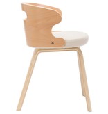 vidaXL Eetkamerstoelen 6 st gebogen hout en kunstleer crème