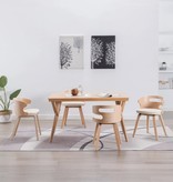 VidaXL Eetkamerstoelen 4 st gebogen hout en kunstleer crème