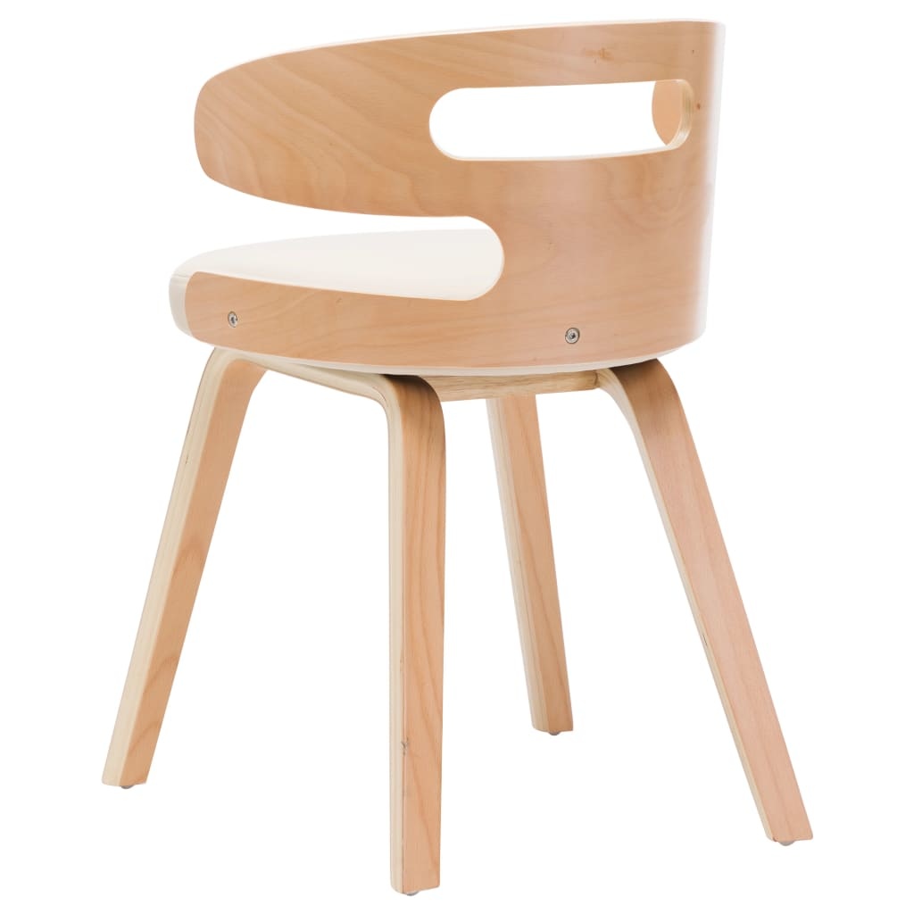 vidaXL Eetkamerstoelen 4 st gebogen hout en kunstleer crème