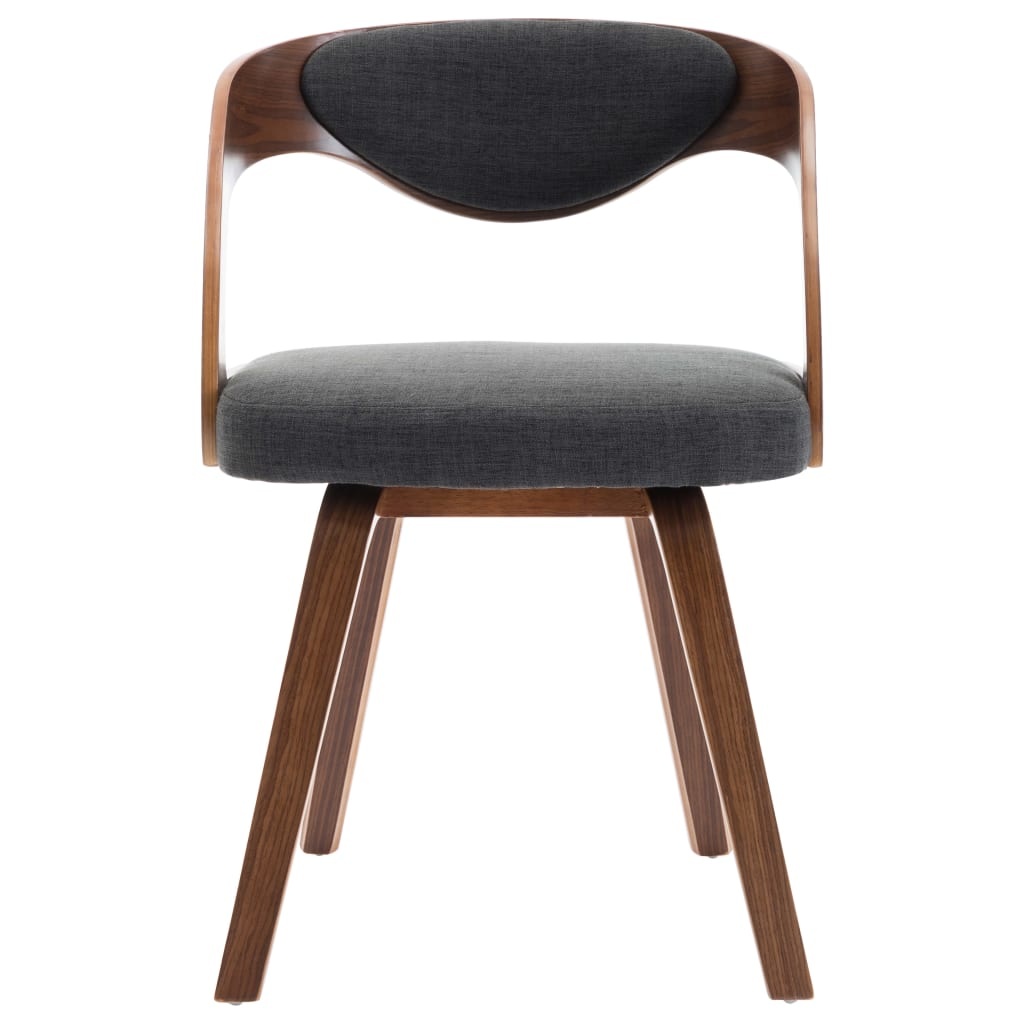 VidaXL Eetkamerstoelen 6 st gebogen hout en stof donkergrijs