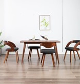 VidaXL Eetkamerstoelen 4 st gebogen hout en stof donkergrijs